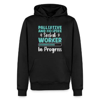 Travailleur en soins palliatifs en cours - Sweat à capuche Premium bio Homme - noir - Devant - Nico (187cm)