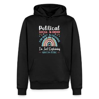Travailleur social politique Je ne discute pas - Sweat à capuche Premium bio Homme - noir - Devant - Nico (187cm)