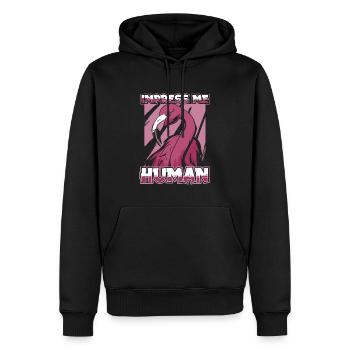 Flamingo - Men’s Premium Organic Hoodie - black - Front - Nico (187cm)