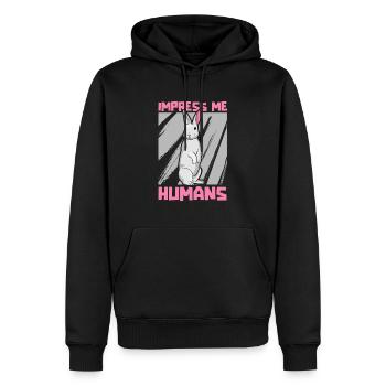 Hase Kaninchen Karnickel Rammler - Männer Premium Bio Hoodie - Schwarz - Vorne - Nico (187cm)