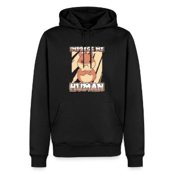 Hamster - Männer Premium Bio Hoodie - Schwarz - Vorne - Nico (187cm)