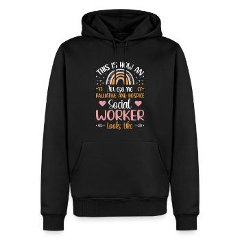 Génial travailleur social en soins palliatifs - Sweat à capuche Premium bio Homme - noir - Devant - Nico (187cm)