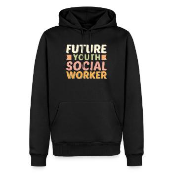 Future Youth Social Worker - Männer Premium Bio Hoodie - Schwarz - Vorne - Nico (187cm)