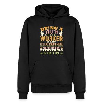 Being A Youth Social Worker Is Easy - Männer Premium Bio Hoodie - Schwarz - Vorne - Nico (187cm)