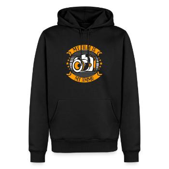 Photographe Photographie Appareil Photo - Sweat à capuche Premium bio Homme - noir - Devant - Nico (187cm)