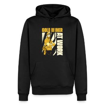 Goldbergbau Goldmine - Männer Premium Bio Hoodie - Schwarz - Vorne - Nico (187cm)