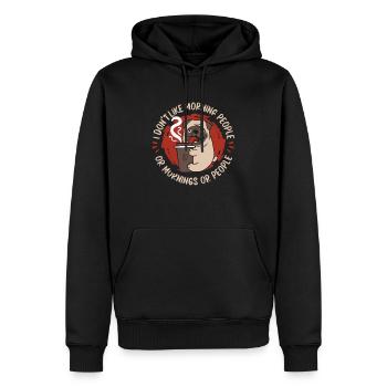 Chien carlin - Sweat à capuche Premium bio Homme - noir - Devant - Nico (187cm)