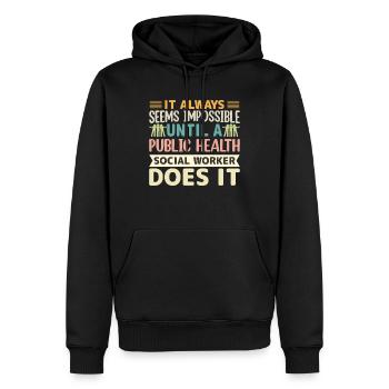 Public Health Social Worker Does It - Men’s Premium Organic Hoodie - black - Front - Nico (187cm)
