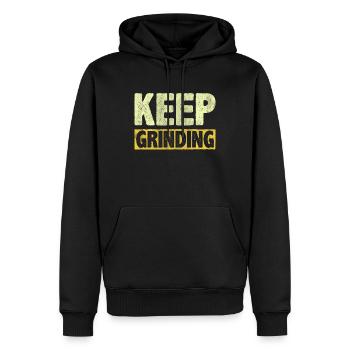 Keep Grinding Inspire Encouragement Motivational - Männer Premium Bio Hoodie - Schwarz - Vorne - Nico (187cm)