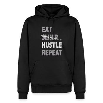 Eat Hustle Répéter l’inspiration de motivation - Sweat à capuche Premium bio Homme - noir - Devant - Nico (187cm)