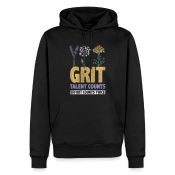Grit Talent Counts Effort Counts Twice Inspire - Men’s Premium Organic Hoodie - black - Front - Nico (187cm)