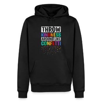 Jetez de la gentillesse comme des confettis motivants - Sweat à capuche Premium bio Homme - noir - Devant - Nico (187cm)