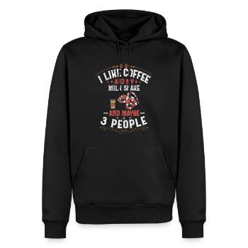 Café et mon serpent de lait et peut-être 3 personnes Boa - Sweat à capuche Premium bio Homme - noir - Devant - Nico (187cm)