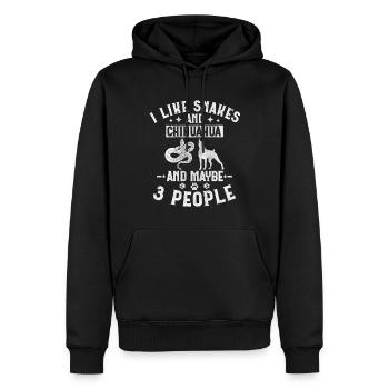 Snakes And Chihuahua And Maybe 3 People Boa Puppy - Männer Premium Bio Hoodie - Schwarz - Vorne - Nico (187cm)