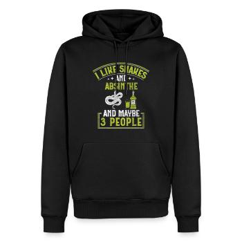 I Like Snakes And Absinthe And Maybe 3 People - Männer Premium Bio Hoodie - Schwarz - Vorne - Nico (187cm)