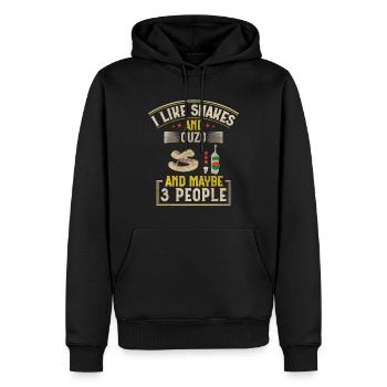 I Like Snakes And Ouzo And Maybe 3 People Snake - Männer Premium Bio Hoodie - Schwarz - Vorne - Nico (187cm)