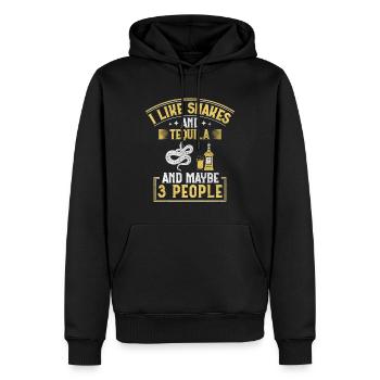 I Like Snakes And Tequila And Maybe 3 People Snake - Männer Premium Bio Hoodie - Schwarz - Vorne - Nico (187cm)