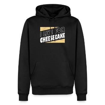 I Live For Cheesecake Dessert Food lover Baker - Männer Premium Bio Hoodie - Schwarz - Vorne - Nico (187cm)