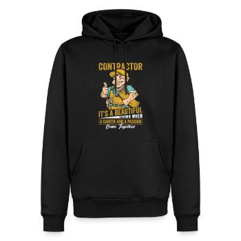 Entrepreneur général Construction Bricoleur Constructeur - Sweat à capuche Premium bio Homme - noir - Devant - Nico (187cm)