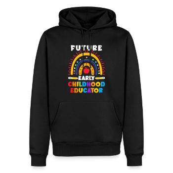 La future éducatrice de la petite enfance sera bientôt enseignante - Sweat à capuche Premium bio Homme - noir - Devant - Nico (187cm)