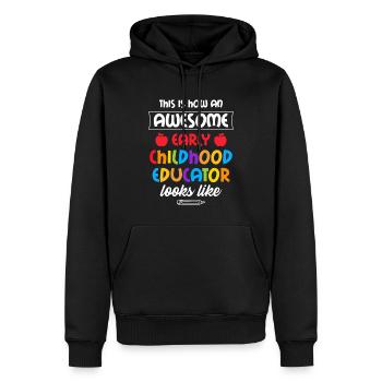 Génial éducateur de la petite enfance ressemble à - Sweat à capuche Premium bio Homme - noir - Devant - Nico (187cm)