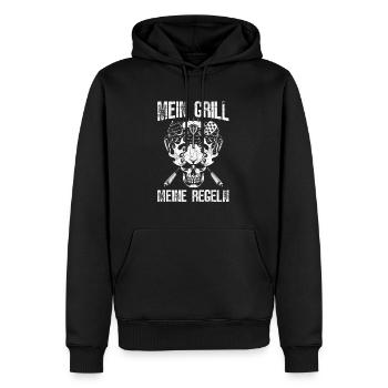 Grillen Grillmeister BBQ - Männer Premium Bio Hoodie - Schwarz - Vorne - Nico (187cm)