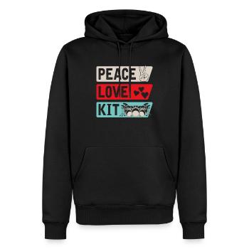 Peace Love Kit Music Instruments - Männer Premium Bio Hoodie - Schwarz - Vorne - Nico (187cm)