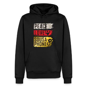 Peace Love Sousaphone Tuba Sousaphone - Männer Premium Bio Hoodie - Schwarz - Vorne - Nico (187cm)
