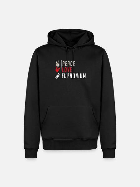 Peace Love Euphonium Player - Men’s Premium Organic Hoodie - black