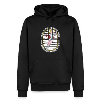 Infirmier - Sweat à capuche Premium bio Homme - noir - Devant - Nico (187cm)