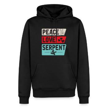 Peace Love Serpent Musical Instrument - Männer Premium Bio Hoodie - Schwarz - Vorne - Nico (187cm)