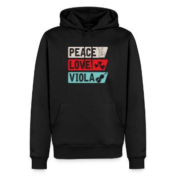 Peace Love Viola Guitar Viola Players - Männer Premium Bio Hoodie - Schwarz - Vorne - Nico (187cm)