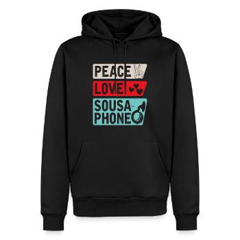 Peace Love Sousaphone Tuba Sousaphone - Männer Premium Bio Hoodie - Schwarz - Vorne - Nico (187cm)