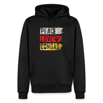 Peace Love Congas Instrument Conga Drum - Männer Premium Bio Hoodie - Schwarz - Vorne - Nico (187cm)