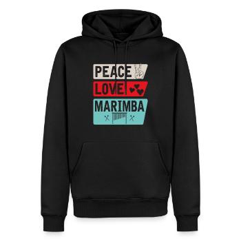 Peace Love Marimba Marching Band - Sweat à capuche Premium bio Homme - noir - Devant - Nico (187cm)