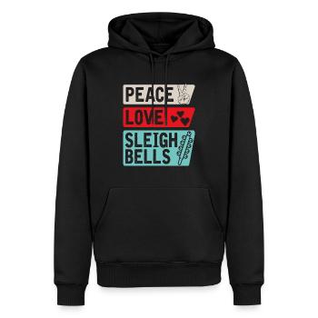 Peace Love Sleigh Bells Instrument de musique - Sweat à capuche Premium bio Homme - noir - Devant - Nico (187cm)