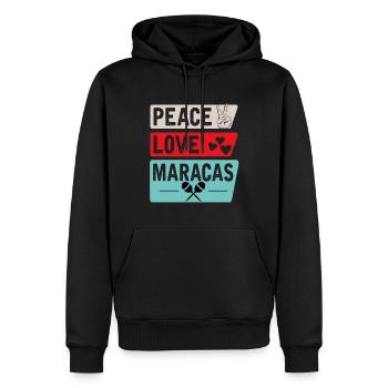 Peace Love Maracas Music Instrument - Männer Premium Bio Hoodie - Schwarz - Vorne - Nico (187cm)
