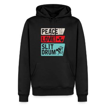 Peace Love Slit Drum African Slit Drum - Männer Premium Bio Hoodie - Schwarz - Vorne - Nico (187cm)