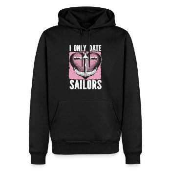 Voilier Voilier Sailor - Sweat à capuche Premium bio Homme - noir - Devant - Nico (187cm)