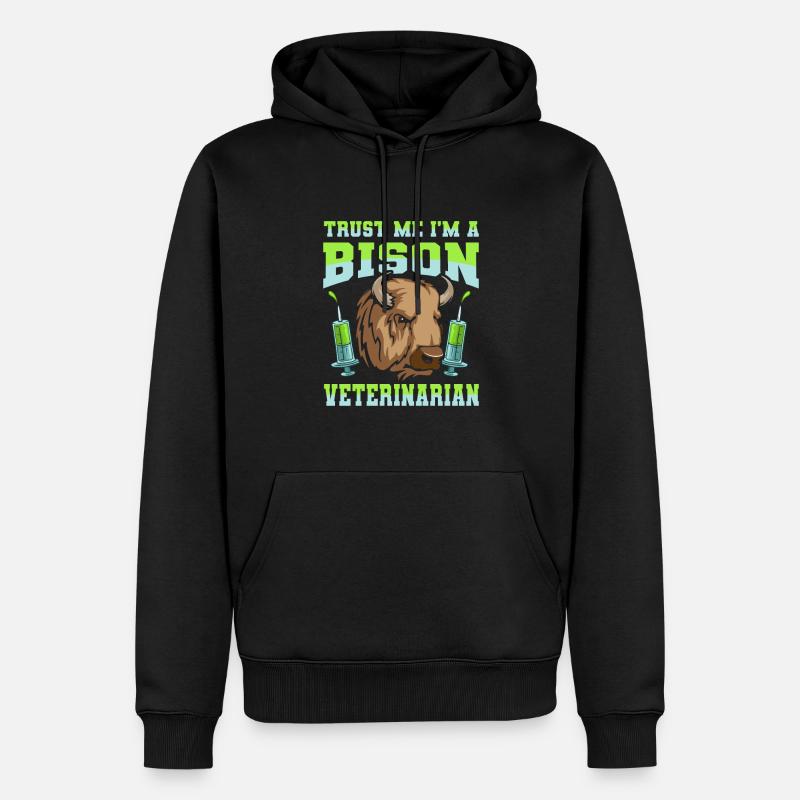 Bison d’Amérique Buffalo - Sweat à capuche Premium bio Homme - noir
