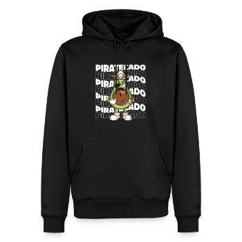 Pirate - Männer Premium Bio Hoodie - Schwarz - Vorne - Nico (187cm)