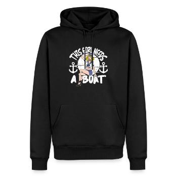 Voilier Voilier Sailor - Sweat à capuche Premium bio Homme - noir - Devant - Nico (187cm)