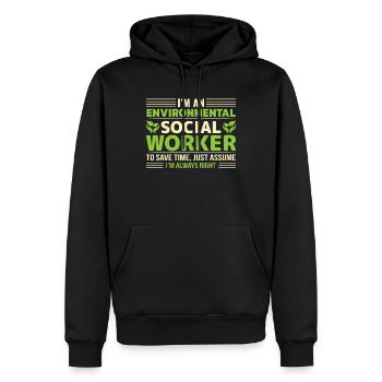 Environmental Social Worker Job Environmentalist - Männer Premium Bio Hoodie - Schwarz - Vorne - Nico (187cm)