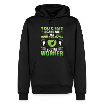 Emploi de travailleur social environnementaliste Environnementaliste - Sweat à capuche Premium bio Homme - noir - Devant - Nico (187cm)