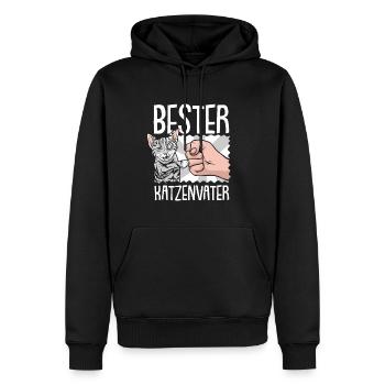 Kat Udlejning Kat Huskat - Herre Premium økologisk hoodie - sort - Foran - Nico (187cm)