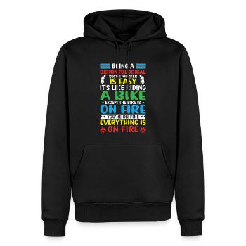 Travailleur social gérontologique Emploi Gérontologie - Sweat à capuche Premium bio Homme - noir - Devant - Nico (187cm)