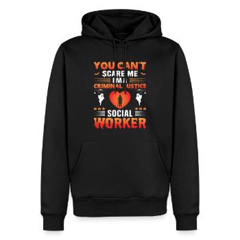 Travailleur social gérontologique Emploi Gérontologie - Sweat à capuche Premium bio Homme - noir - Devant - Nico (187cm)