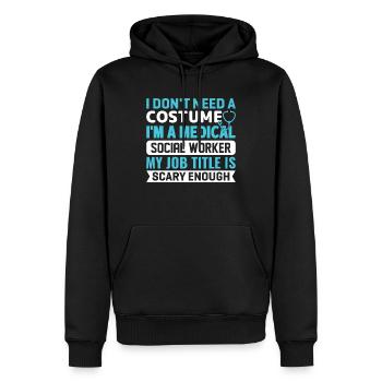 Je n’ai pas besoin d’un costume Je suis un travailleur social médical - Sweat à capuche Premium bio Homme - noir - Devant - Nico (187cm)