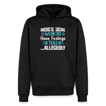 Les travailleurs sociaux médicaux ont des sentiments trop au travail - Sweat à capuche Premium bio Homme - noir - Devant - Nico (187cm)