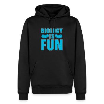 Biologiste scientifique en biologie - Sweat à capuche Premium bio Homme - noir - Devant - Nico (187cm)